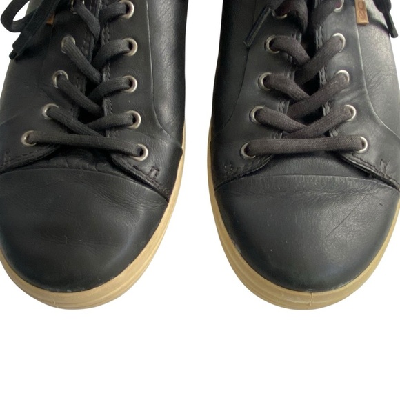 ECCO Soft 7 Sleek Scandinavian Men's Soft Black Leather Sneaker EU 43 SZ 10 - Picture 5 of 16